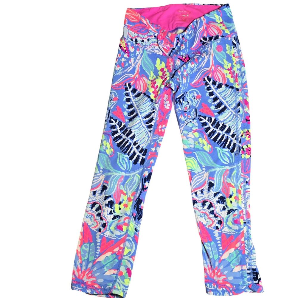 Lilly Pulitzer Luxletic Leggings Women XS Blue Fantasy Island